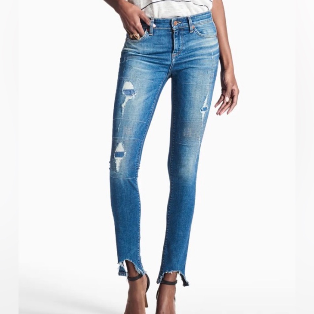 Lucky Brand Women's Ava Sharkbite Distressed Skinny Jeans 30/10 EUC